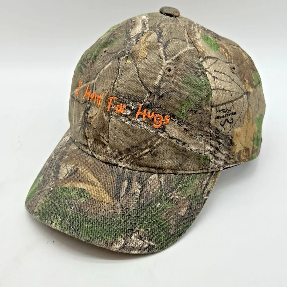 Cabela's Realtree Camouflage I Hunt For Hugs Toddler Ball Cap Elastic Back Hat
